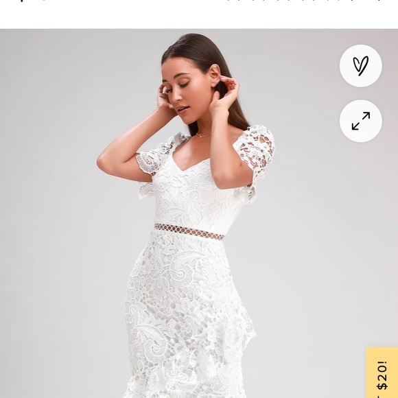 Never worn, white lace Lulus dress - Picture 3 of 3